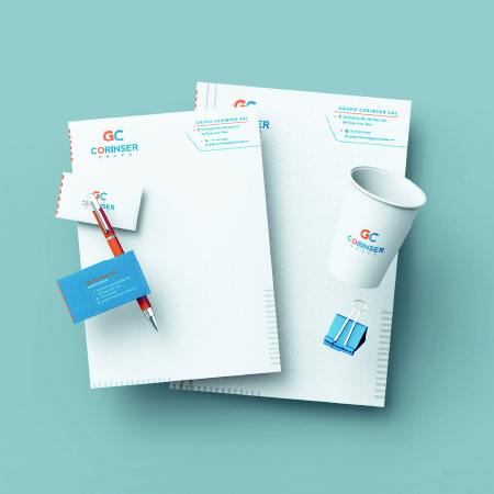 Logo grupo Corinser y papelería corporativa